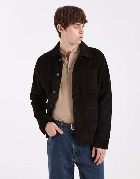 Brave Soul - Camicia giacca in twill di cotone marrone scuro - view 1