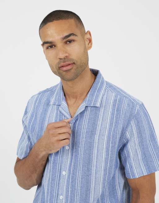 Brave Soul - Camisa azul con cuello de solapas, 4 de 4