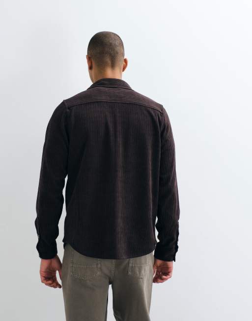 Brave Soul - camisa de cordón en marrón oscuro, 5 de 5