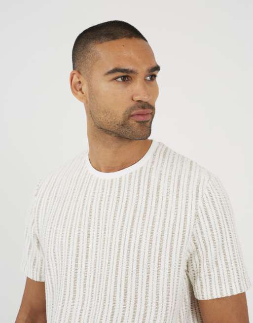 Brave Soul - Camiseta a rayas en crema, 4 de 4
