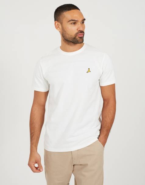 Brave Soul - Camiseta blanco hueso con cuello redondo e insignia bordada - view 1