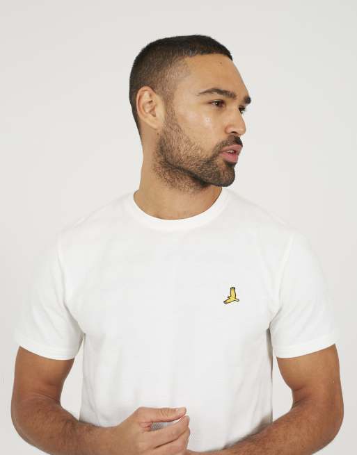 Brave Soul - Camiseta blanco hueso con cuello redondo e insignia bordada, 4 de 4