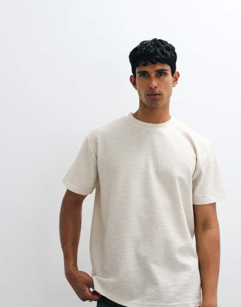 Brave Soul - Camiseta color piedra extragrande con cuello alzado - view 1