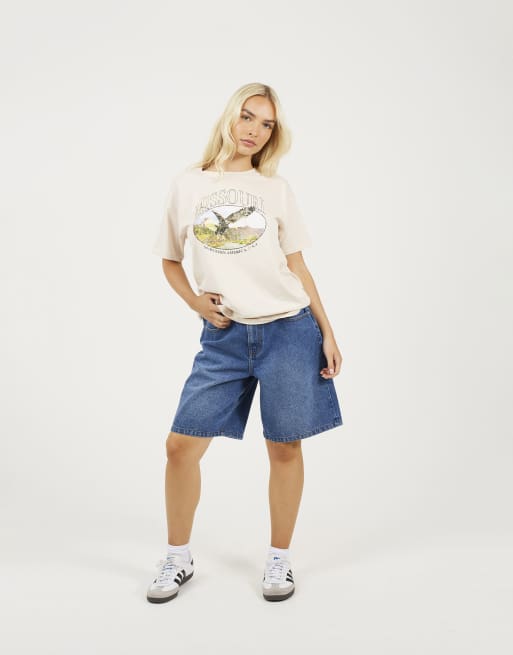 Brave Soul - Camiseta color topo extragrande con estampado gráfico, 3 de 4