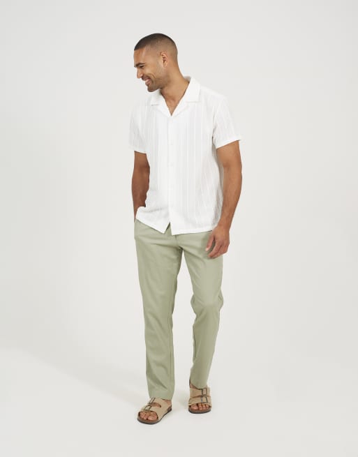 Brave Soul - Camiseta de tejido en blanco roto, 3 de 4