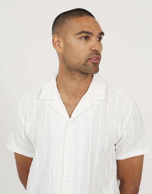 Brave Soul - Camiseta de tejido en blanco roto, 4 de 4