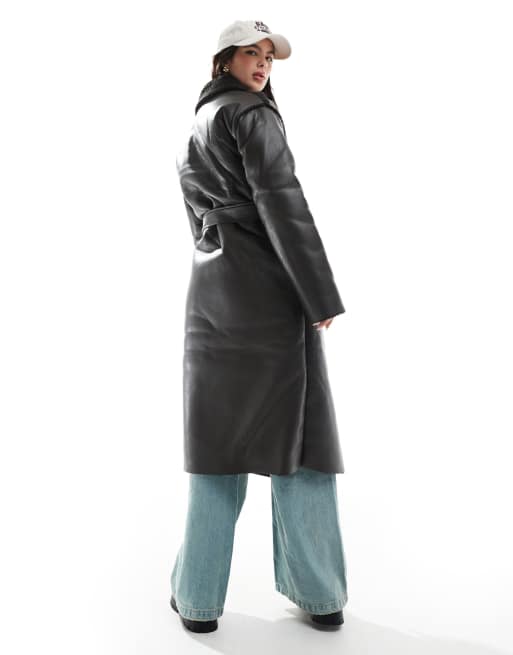 Brave Soul - Cappotto lungo in montone sintetico marrone, 2 di 4