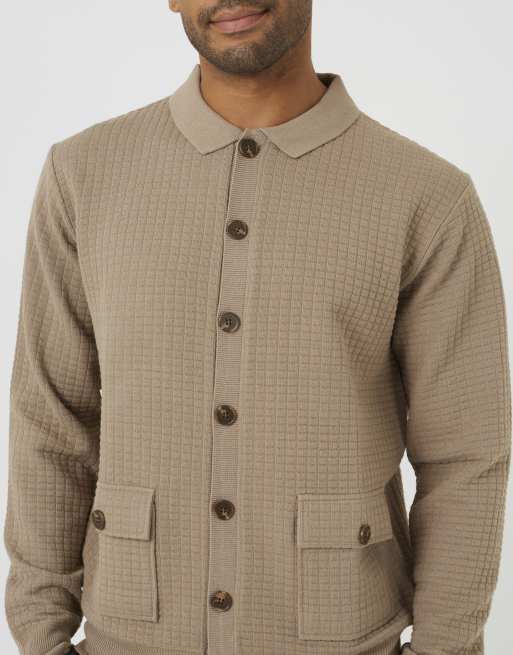 Brave Soul cárdigan de punto con bolsillos de parche en beige, 4 de 4