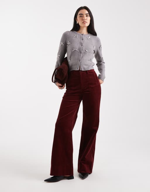 Brave Soul - Cardigan grigio con motivo con fiocchi, 3 di 4