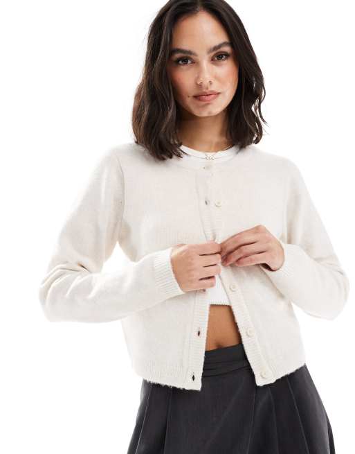 Brave Soul - Cardigan in maglia color avorio