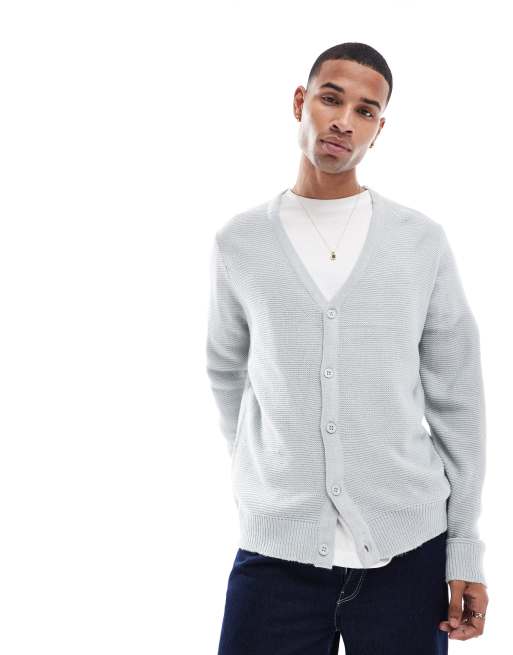 Brave Soul - Cardigan in maglia color grigio chiaro