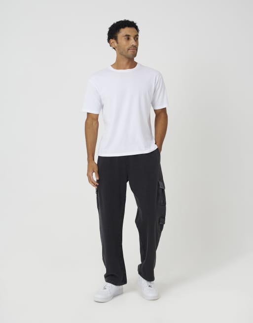 Brave Soul Cargo-Jogginghose mit weiterem Bein in Acid-Waschung in Anthrazit, 3 von 4