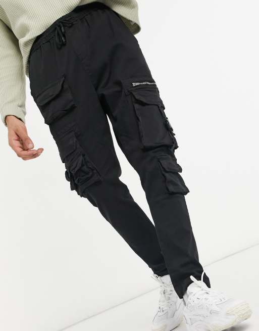 Brave Soul cargo pants in black ASOS