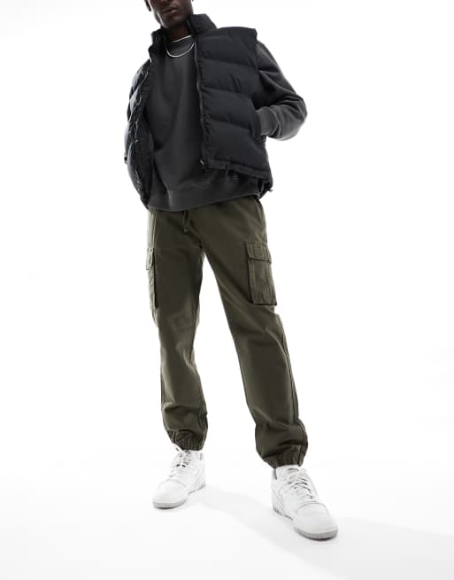Brave Soul - Cargobukser med ripstop i khaki