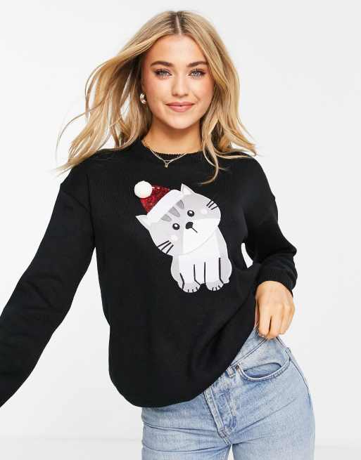 Brave Soul cat christmas jumper