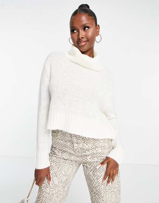 Cropped cowl neck on sale sweater