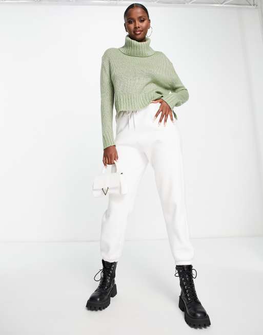 Brave Soul cattio boxy cropped roll neck sweater in , 4 of 4