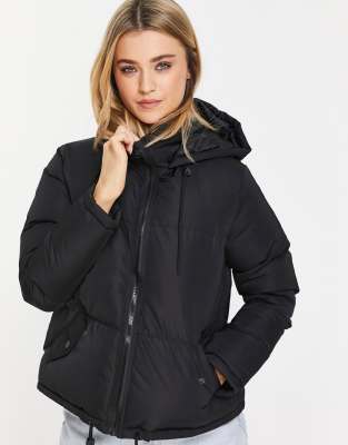 Brave soul cello hooded puffer jacket black on sale