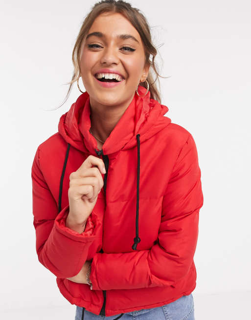 Red puffer jacket on sale asos