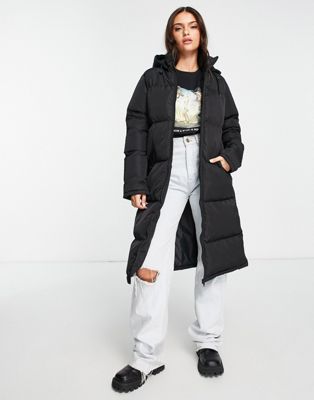 Ash Peached Oversized Belted Maxi Puffer Coat