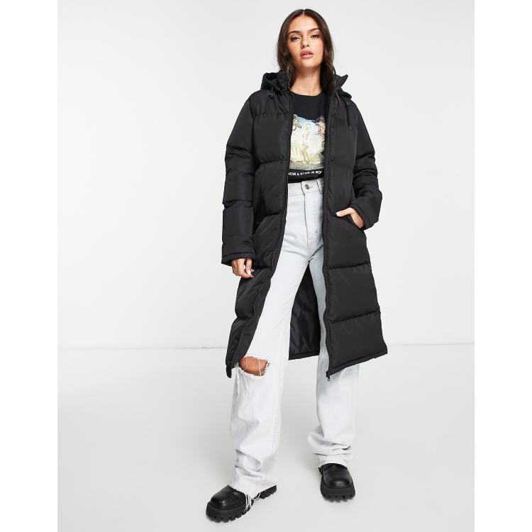 Brave soul womens cello maxi jacket black new arrivals