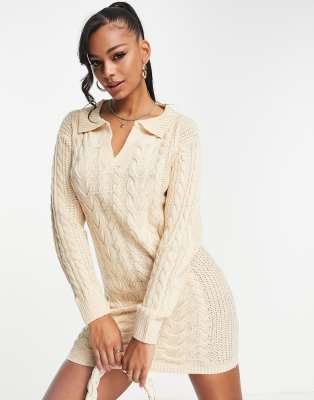 cable knit polo dress