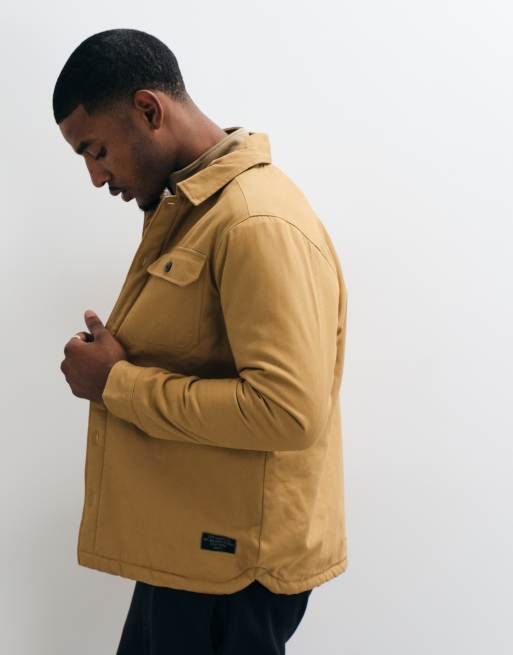 Brave Soul chaqueta estilo camisa con forro de borreguito en camel, 3 de 5