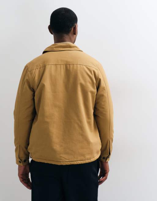 Brave Soul chaqueta estilo camisa con forro de borreguito en camel, 5 de 5