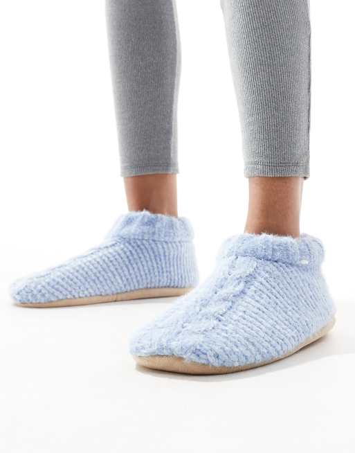 Brave Soul - Chaussons chaussettes en maille torsadée - Bleu
