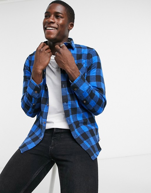 Brave Soul check shirt in blue