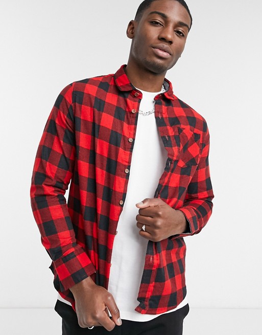 Brave Soul check shirt in red