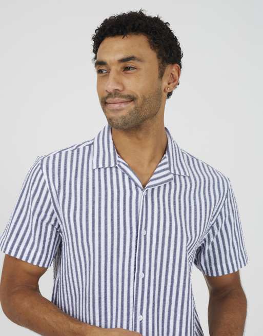Brave Soul - Chemise à manches courtes avec col à revers - Bleu marine, 4 de 4