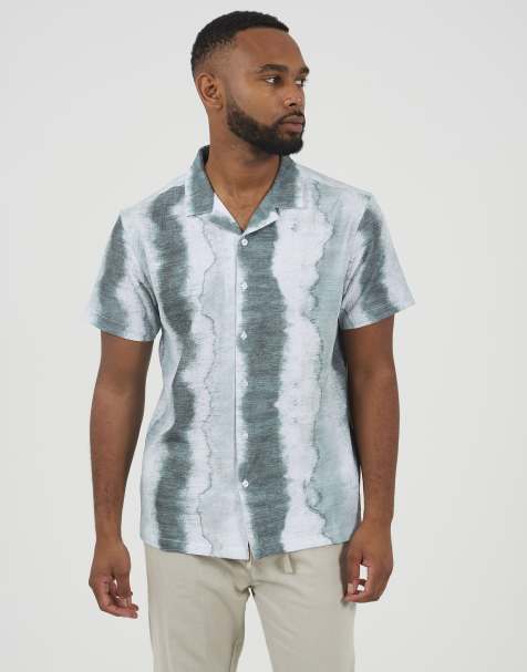 Brave Soul - Chemise boutonnée coupe classique imprimée - Vert - view 1