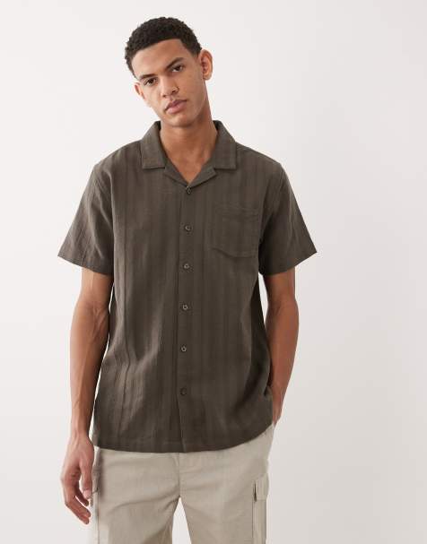 Brave Soul - Chemise d'ensemble à manches courtes avec col à revers - Champignon - view 1