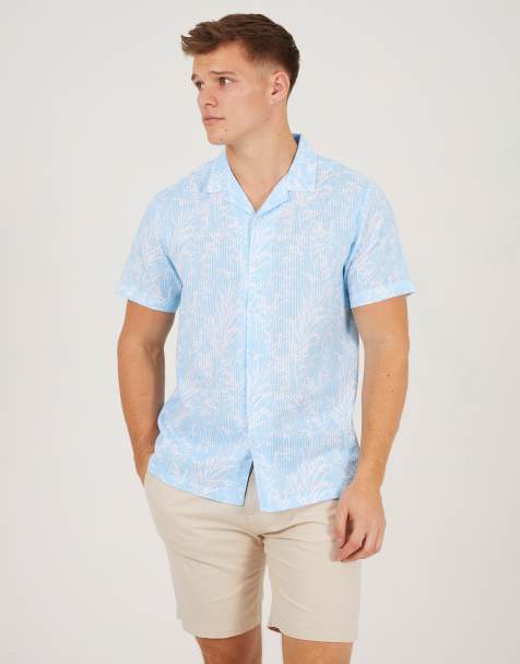 Brave Soul - Chemise imprimée avec col à revers - Bleu clair - view 1