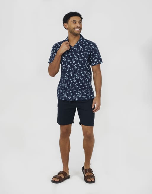 Brave Soul - Chemise imprimée avec col à revers - Bleu marine, 3 de 4