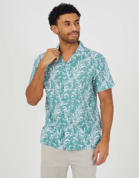 Brave Soul - Chemise imprimée avec col à revers - Vert - view 1