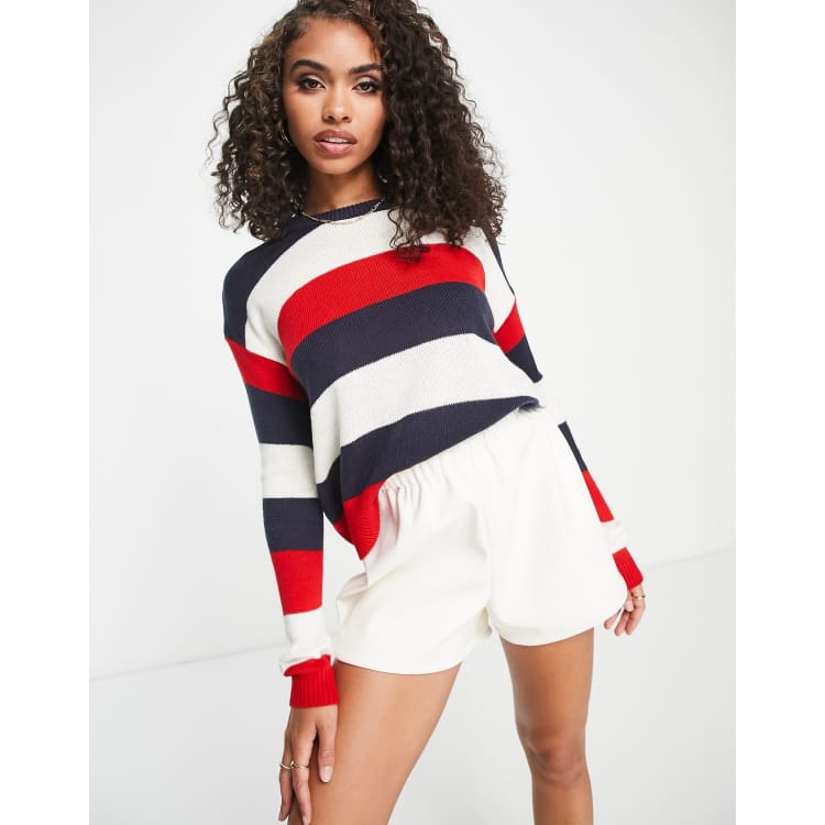 Brave Soul chess boxy sweater in multi stripe | ASOS