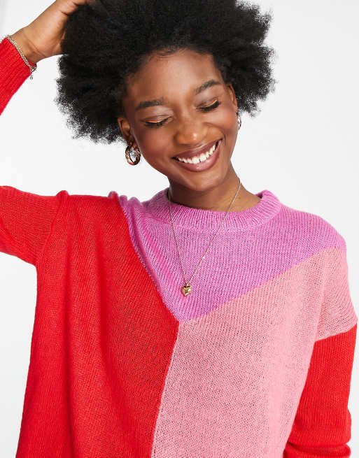 Chevron color block clearance sweater