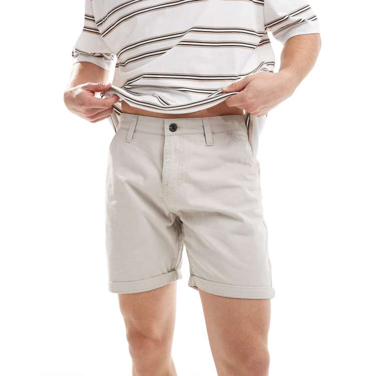 Brave Soul chino shorts in stone
