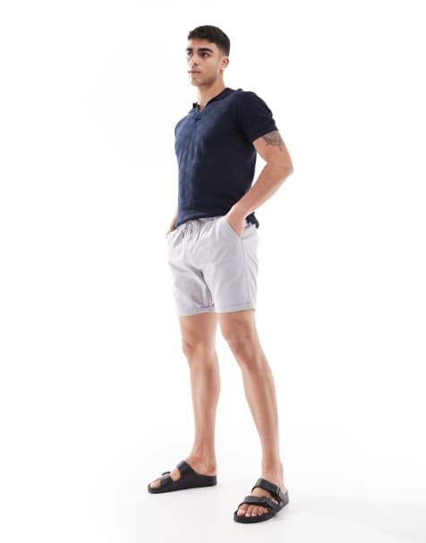 Brave Soul chino shorts with drawstring waist in gray - view 1