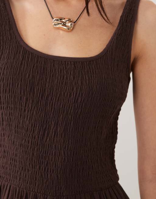 Brave Soul - Chokoladebrun jumpsuit med dyb rund hals, 3 af 4