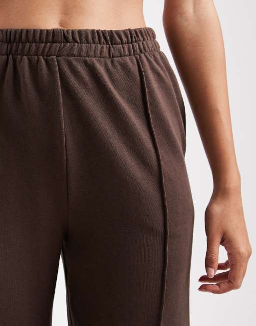 Brave Soul - Chokoladebrune joggingbukser med lige ben i bomuldsrigt stof, 2 af 5