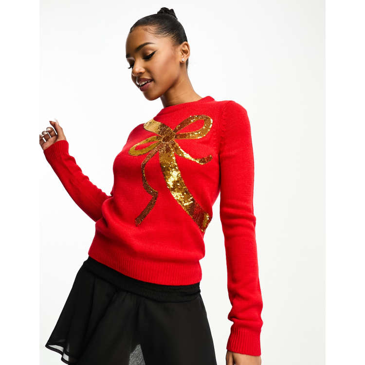 Topshop christmas bow clearance jumper