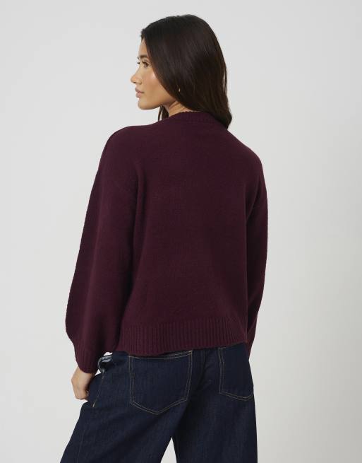Brave Soul Christmas-Pullover mit Pailletten und Zuckerstangenmuster in burgunderrot, 2 von 4