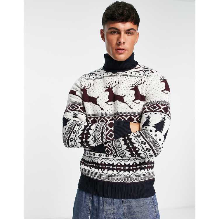 Roll neck shop christmas jumper mens