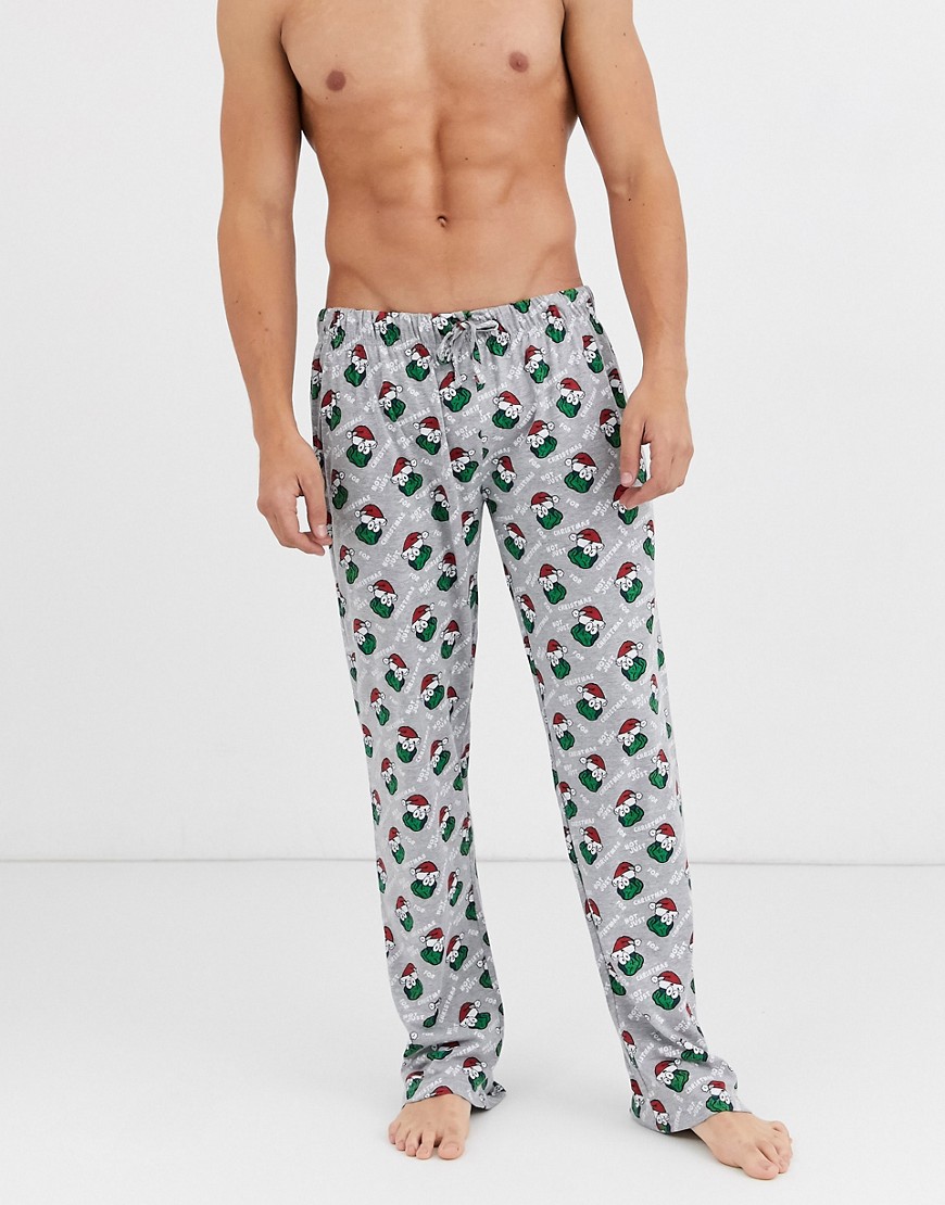 Brave Soul Christmas sprout lounge pants-Grey