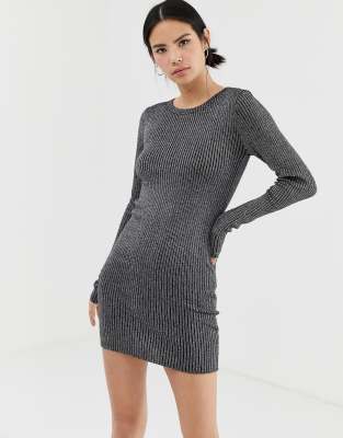 black cable knit jumper dress