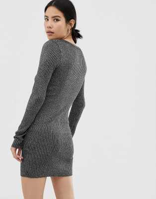 black cable knit jumper dress