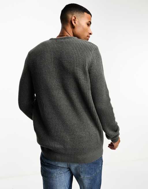 Grey on sale fisherman jumper